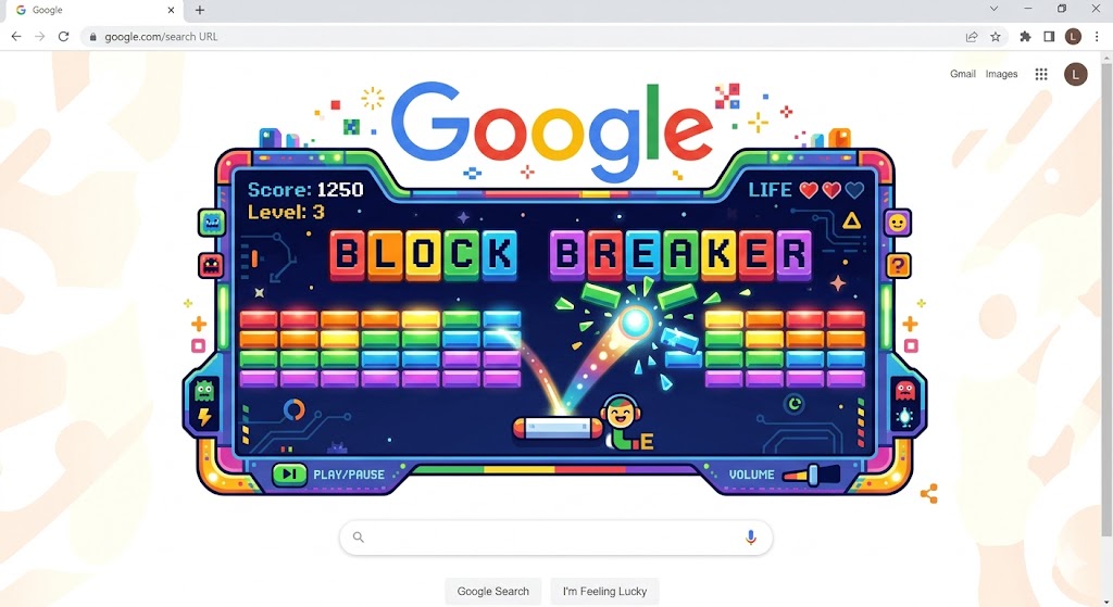 Google Doodle Block Breaker